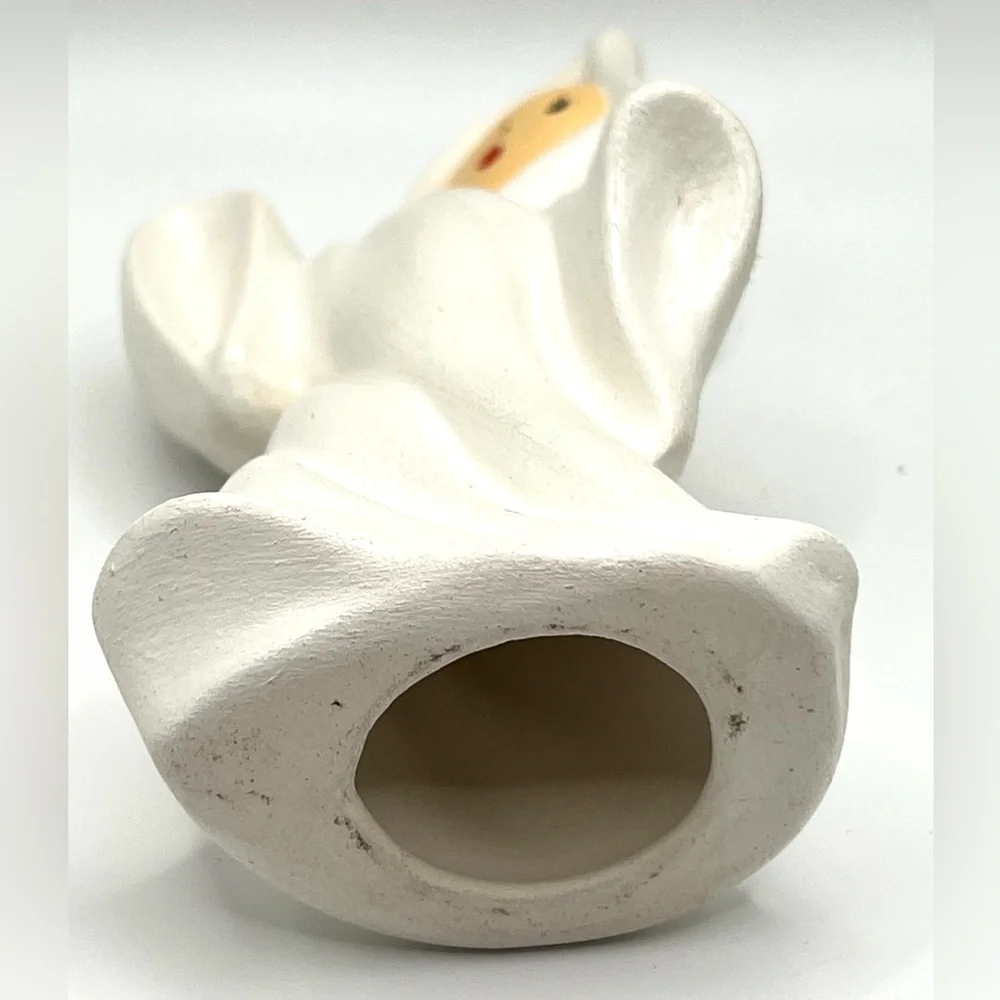 Handmade Ceramic Pottery Mold Halloween White Ghost Spooky Face 4.5 in Height - Picture 7 of 7